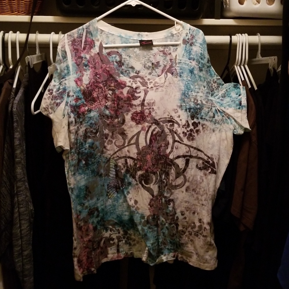 EUC Blue and Purple Butterfly T-shirt